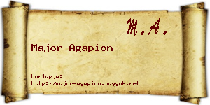 Major Agapion névjegykártya